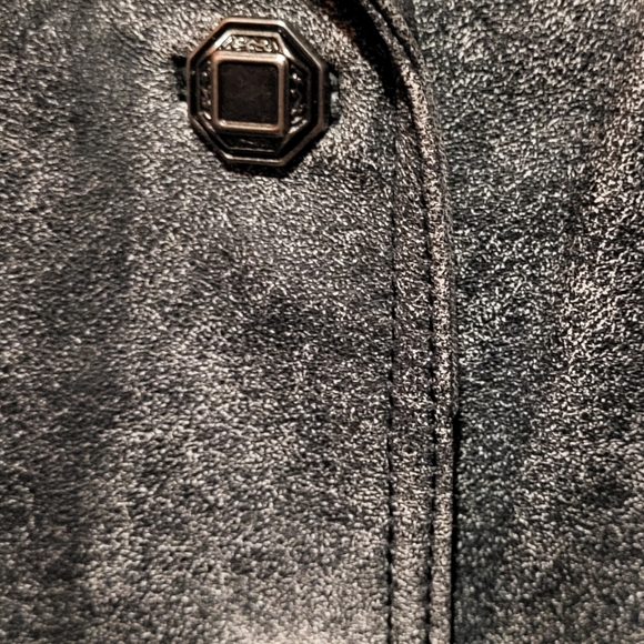 Pamela Dennis Private Client Group Distressed Leather Black/Gray Jacket Size 8 - Picture 4 of 8